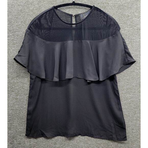Patrizia Luca Tops - Patrizia Luca Milano Blouse Women's Small Black Tiered Mesh Neck Key Hole NWT